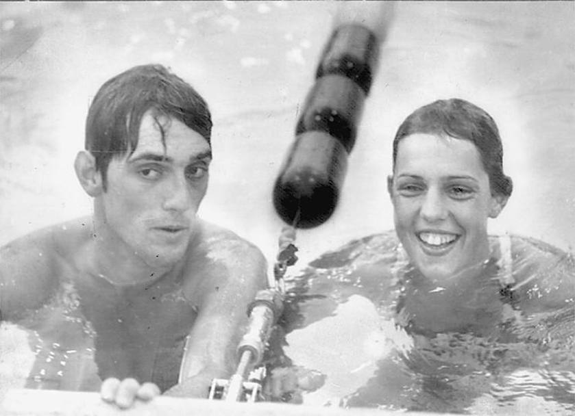 Novella con il fratello Mauro prima valente nuotatore poi allenatore a Schio